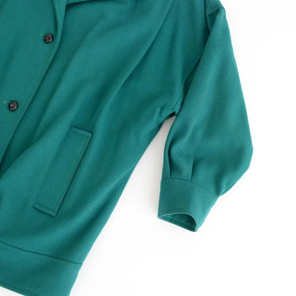 Vintage  J. Gallery Green 70% Wool Coat Size 5/6 - Picture 6 of 16